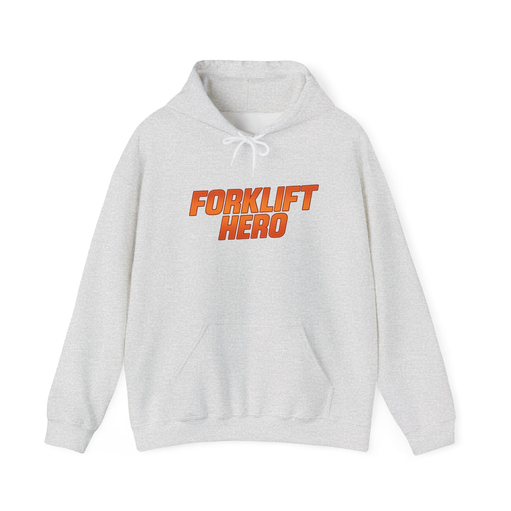 Forklift Hero Hoodie — Retro Orange Workwear Pullover for Warehouse Workers & Drivers