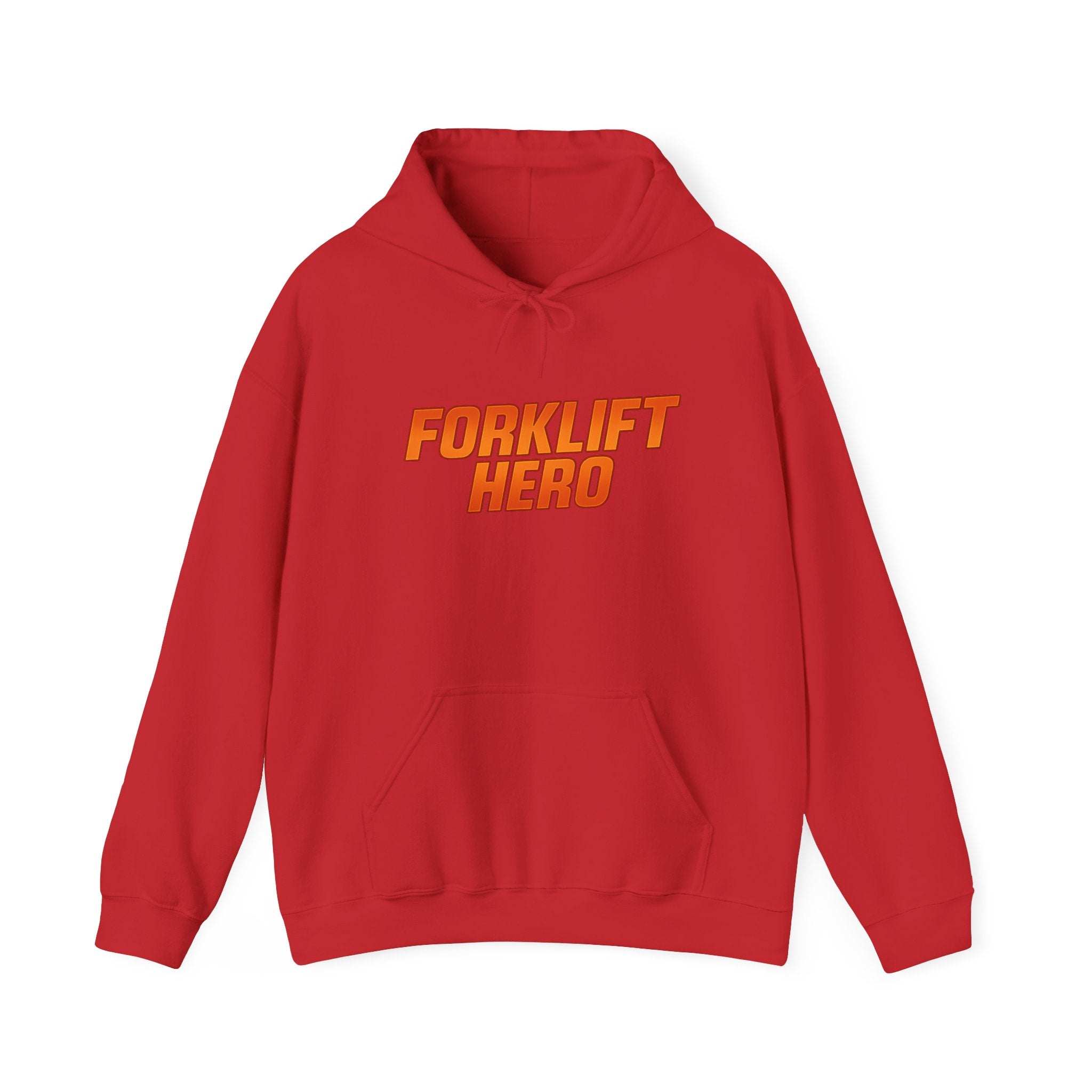 Forklift Hero Hoodie — Retro Orange Workwear Pullover for Warehouse Workers & Drivers