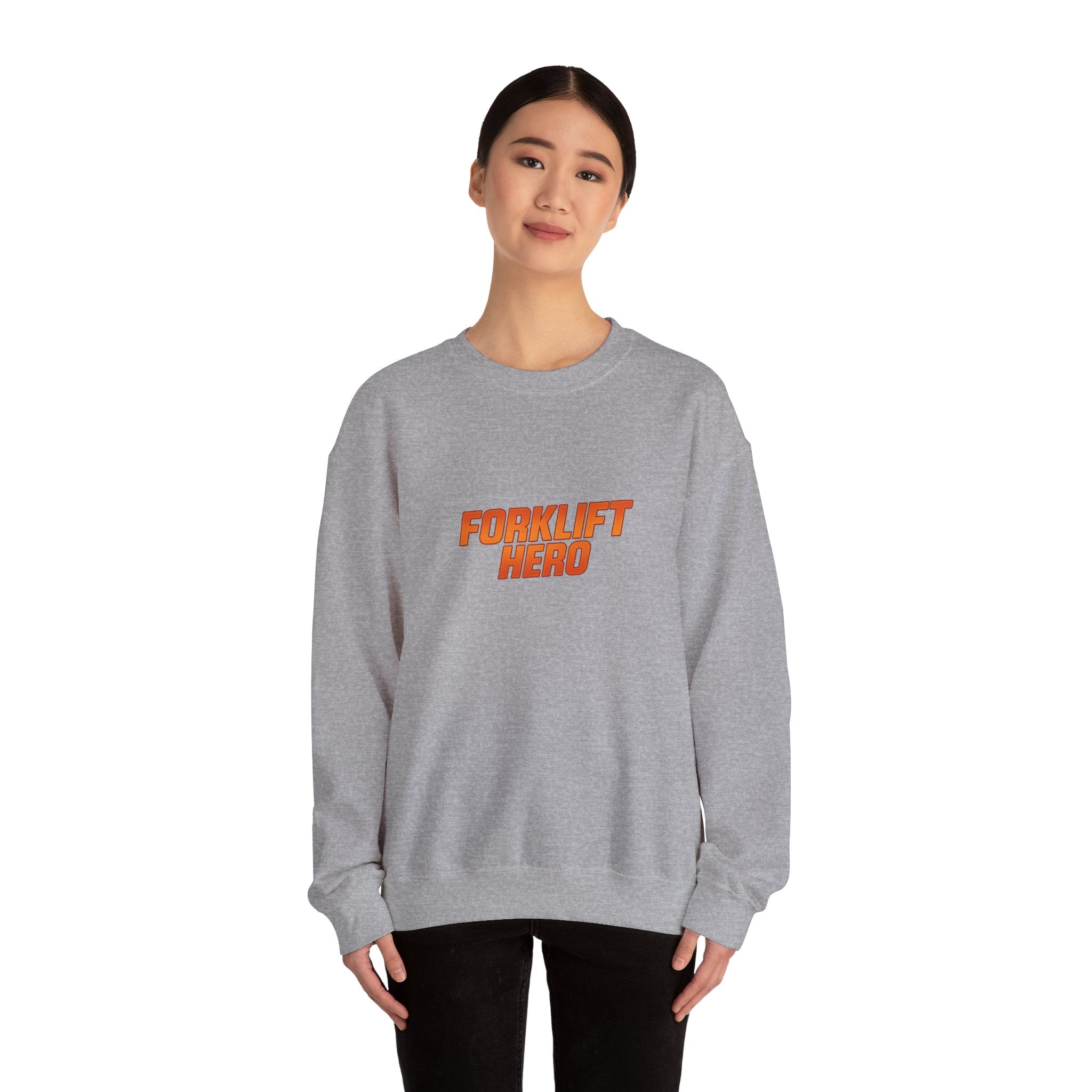 Crewneck Sweatshirt - "Forklift Hero" Graphic Crewneck for Warehouse Workers & Forklift Operators