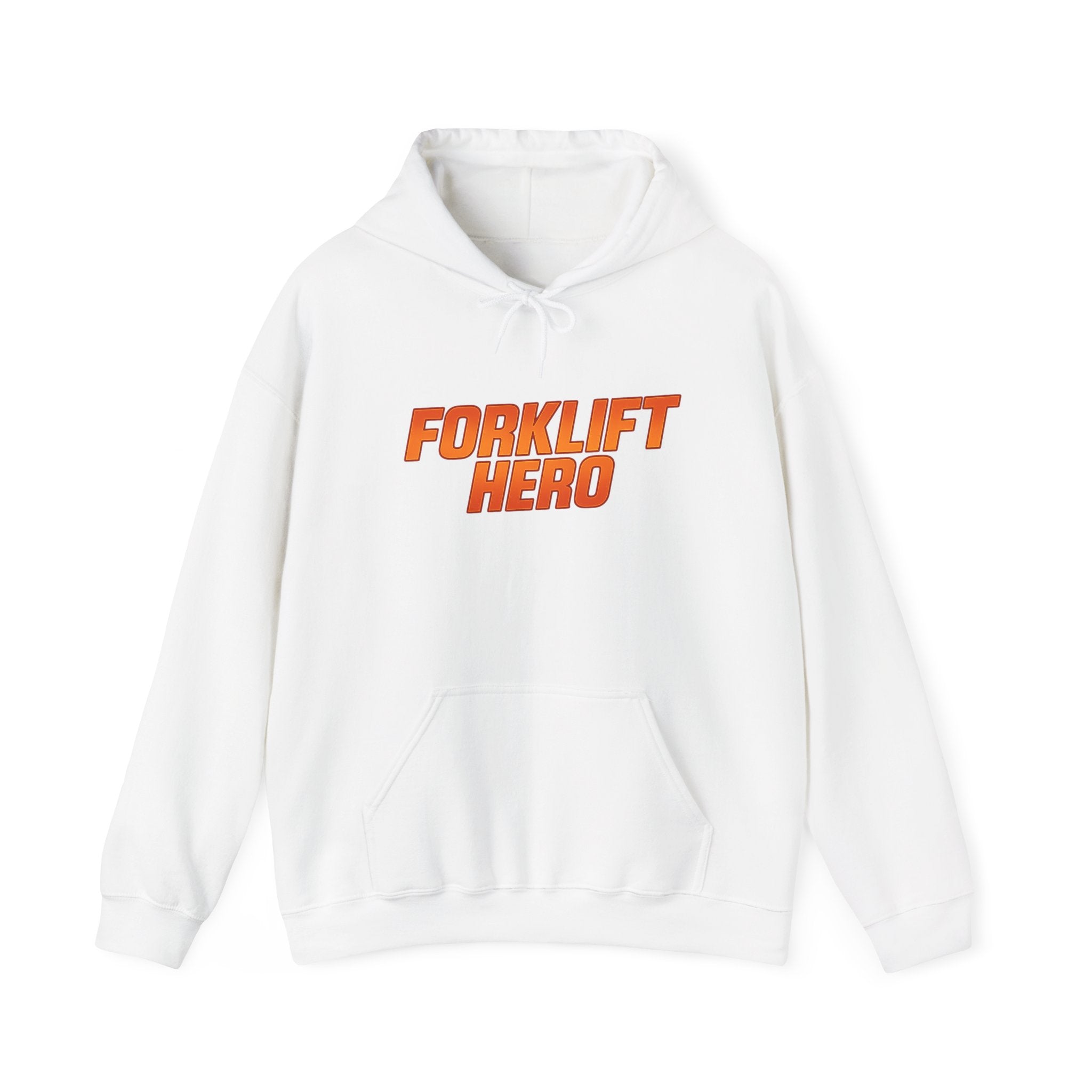 Forklift Hero Hoodie — Retro Orange Workwear Pullover for Warehouse Workers & Drivers