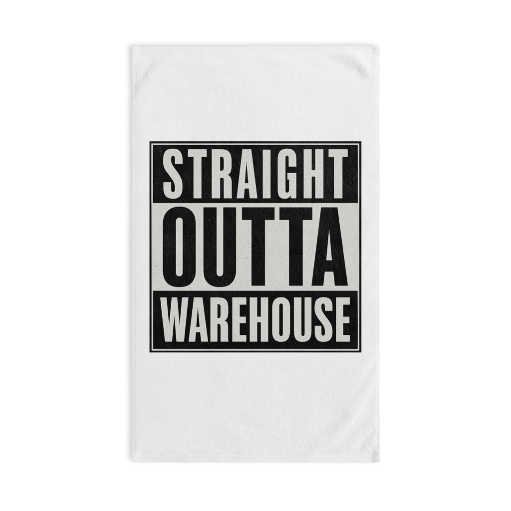 Straight Outta Warehouse Hand Towel — Funny Industrial Work Crew Gift