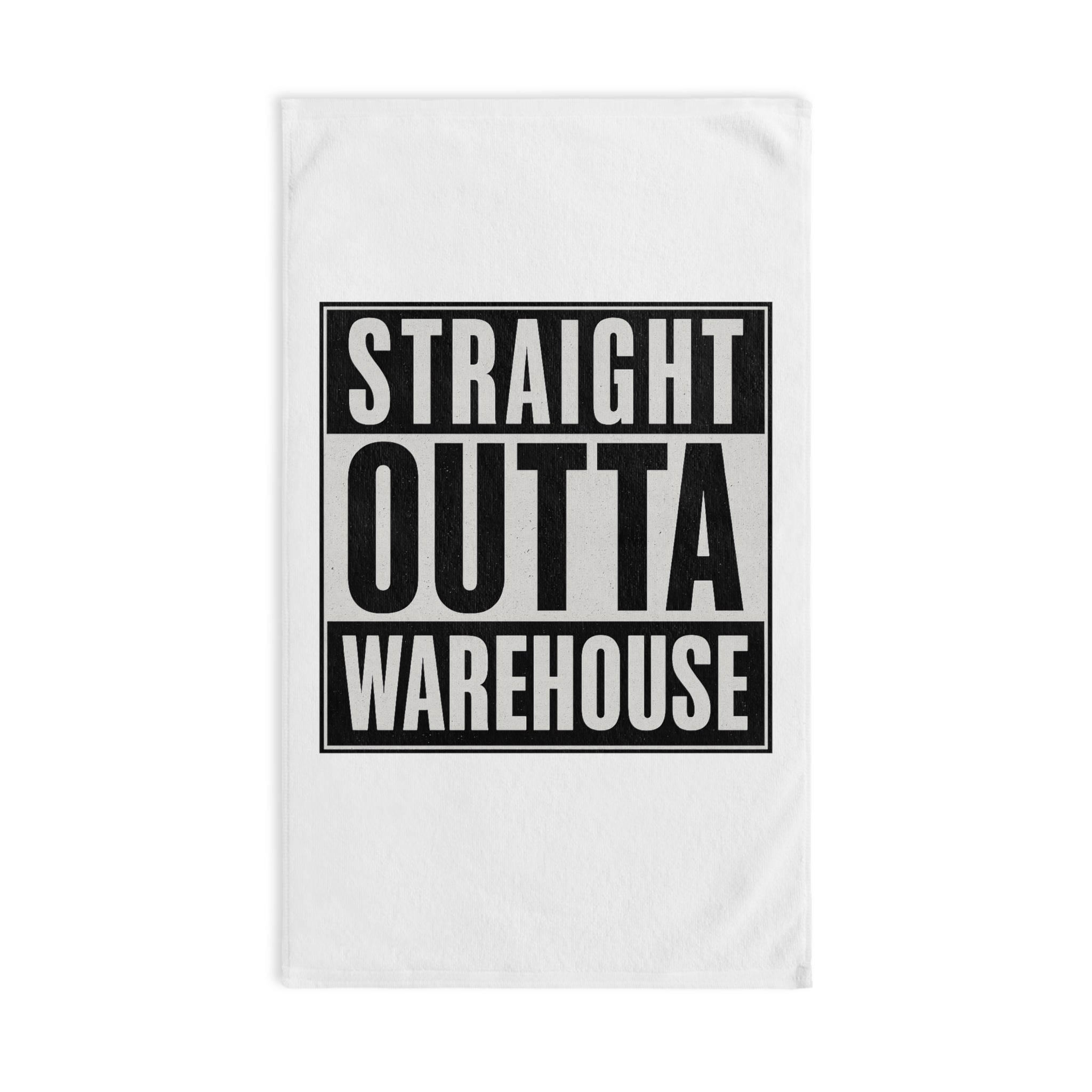 Straight Outta Warehouse Hand Towel — Funny Industrial Work Crew Gift