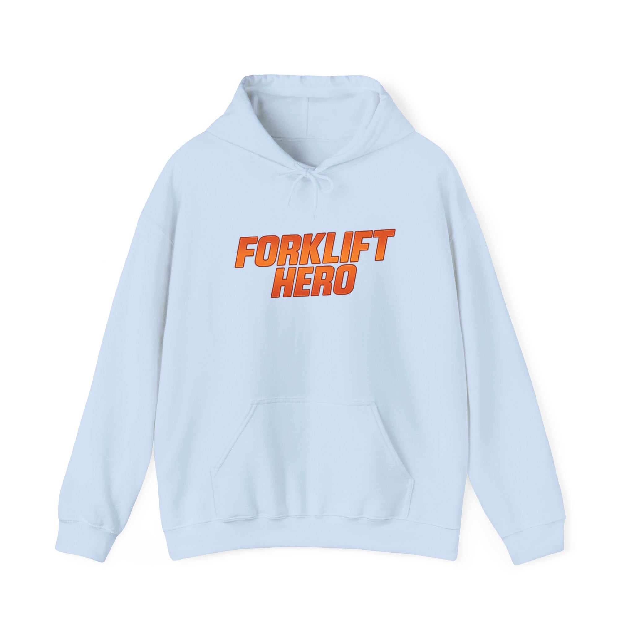 Forklift Hero Hoodie — Retro Orange Workwear Pullover for Warehouse Workers & Drivers