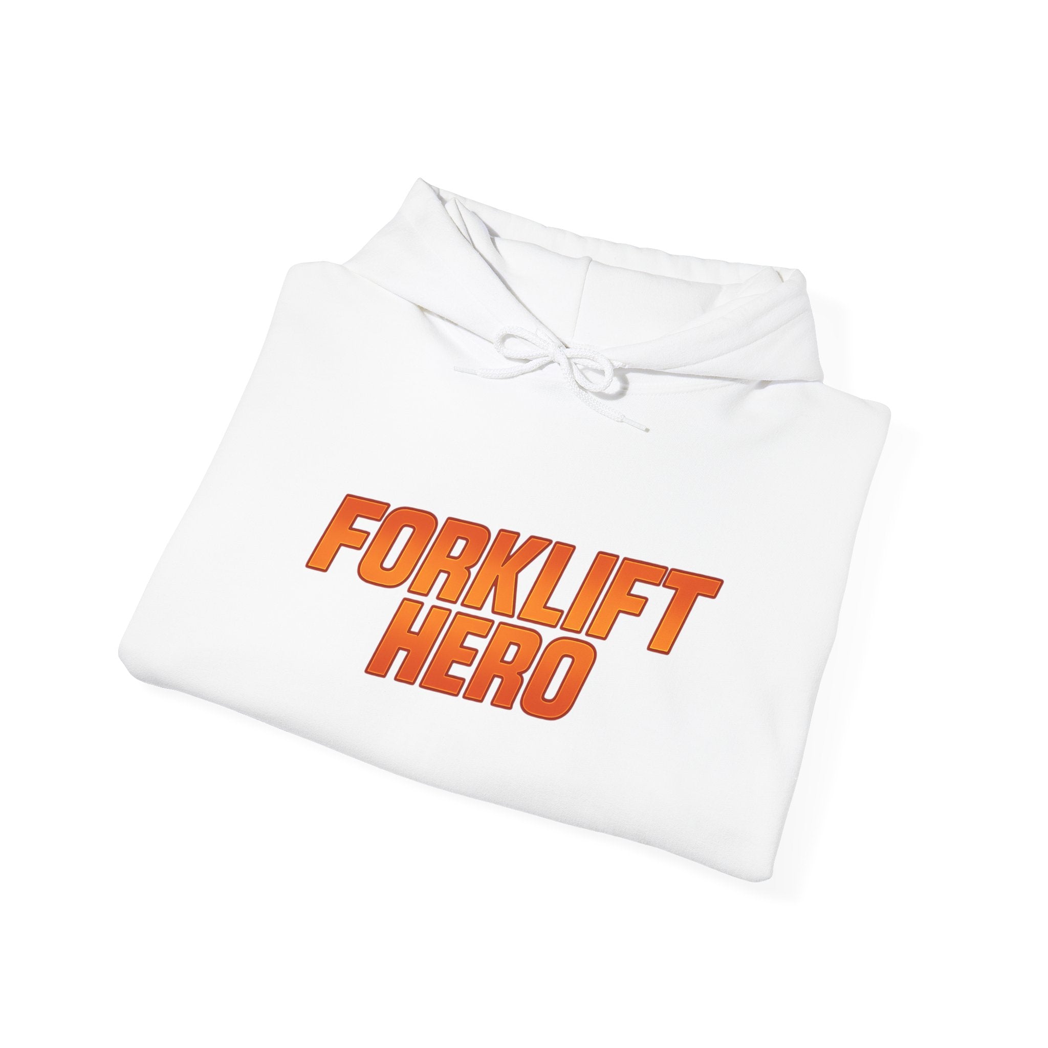 Forklift Hero Hoodie — Retro Orange Workwear Pullover for Warehouse Workers & Drivers