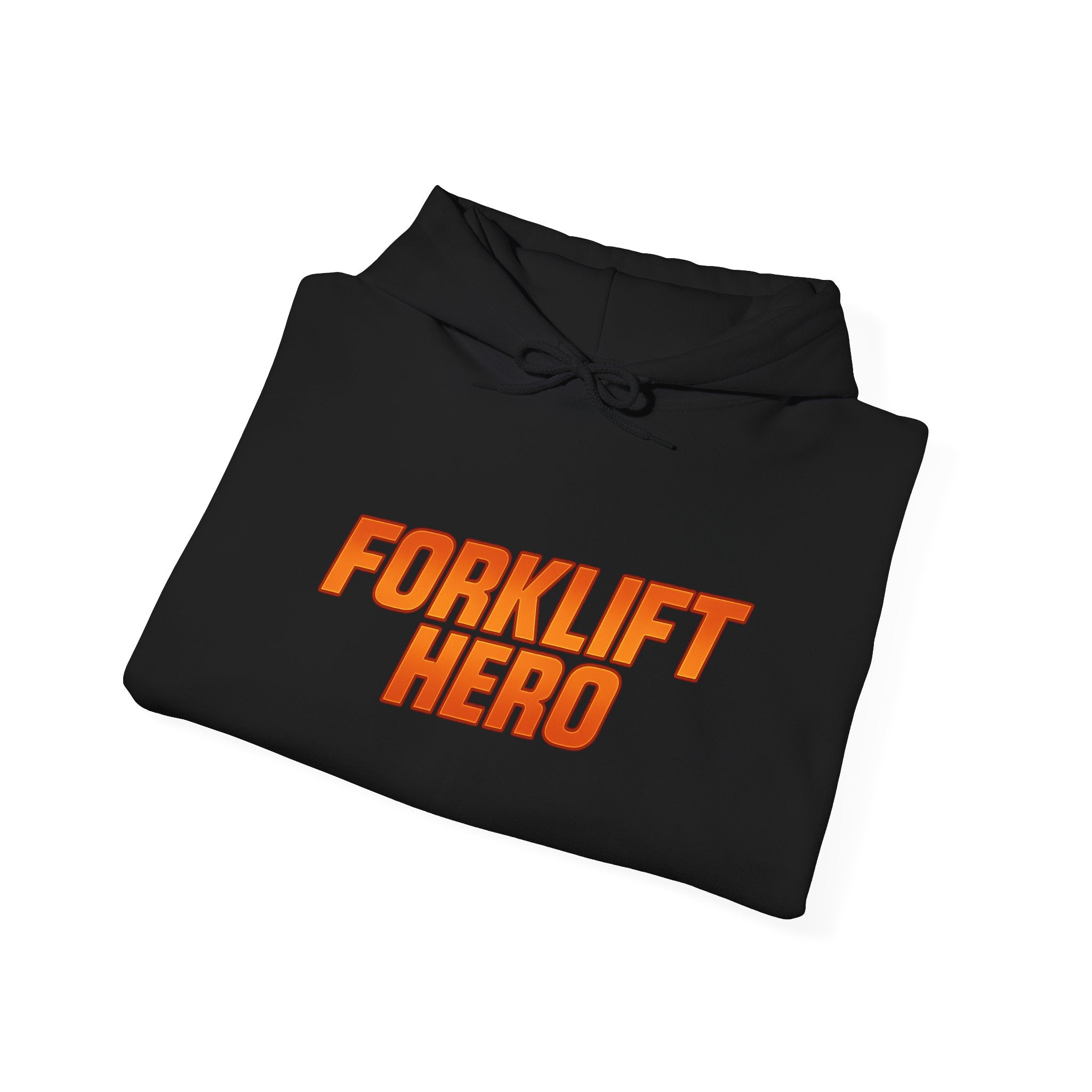 Forklift Hero Hoodie — Retro Orange Workwear Pullover for Warehouse Workers & Drivers