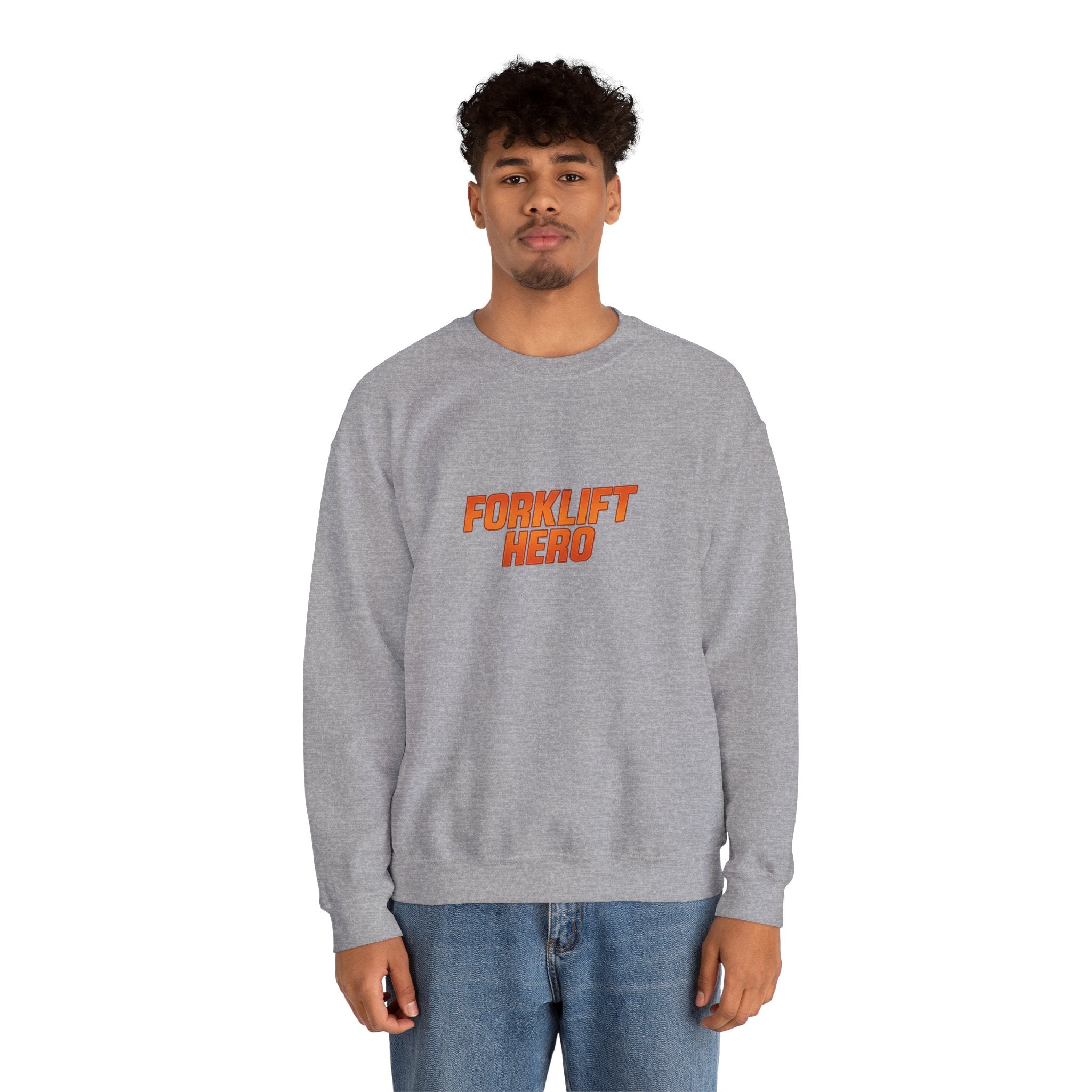 Crewneck Sweatshirt - "Forklift Hero" Graphic Crewneck for Warehouse Workers & Forklift Operators