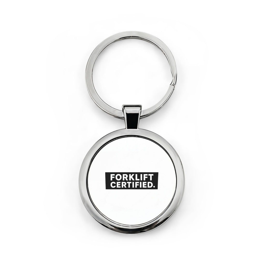 Forklift Certified Stainless Steel Keychain — Durable Round Keyring for Truck Drivers & Warehouse Workers