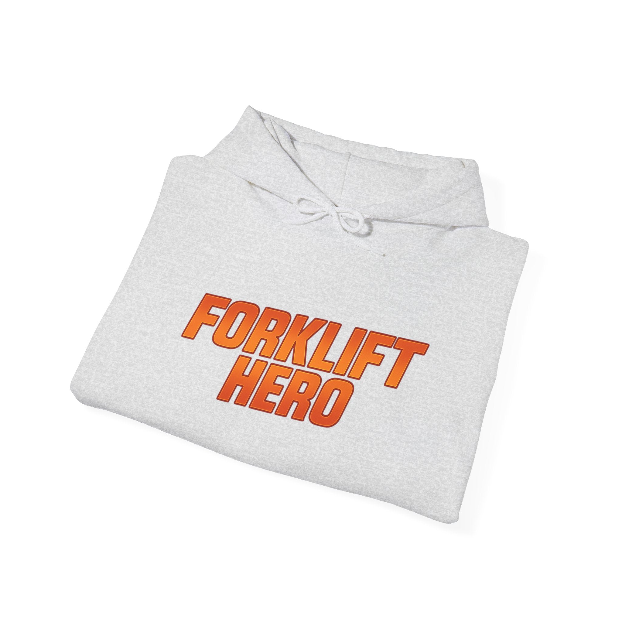 Forklift Hero Hoodie — Retro Orange Workwear Pullover for Warehouse Workers & Drivers