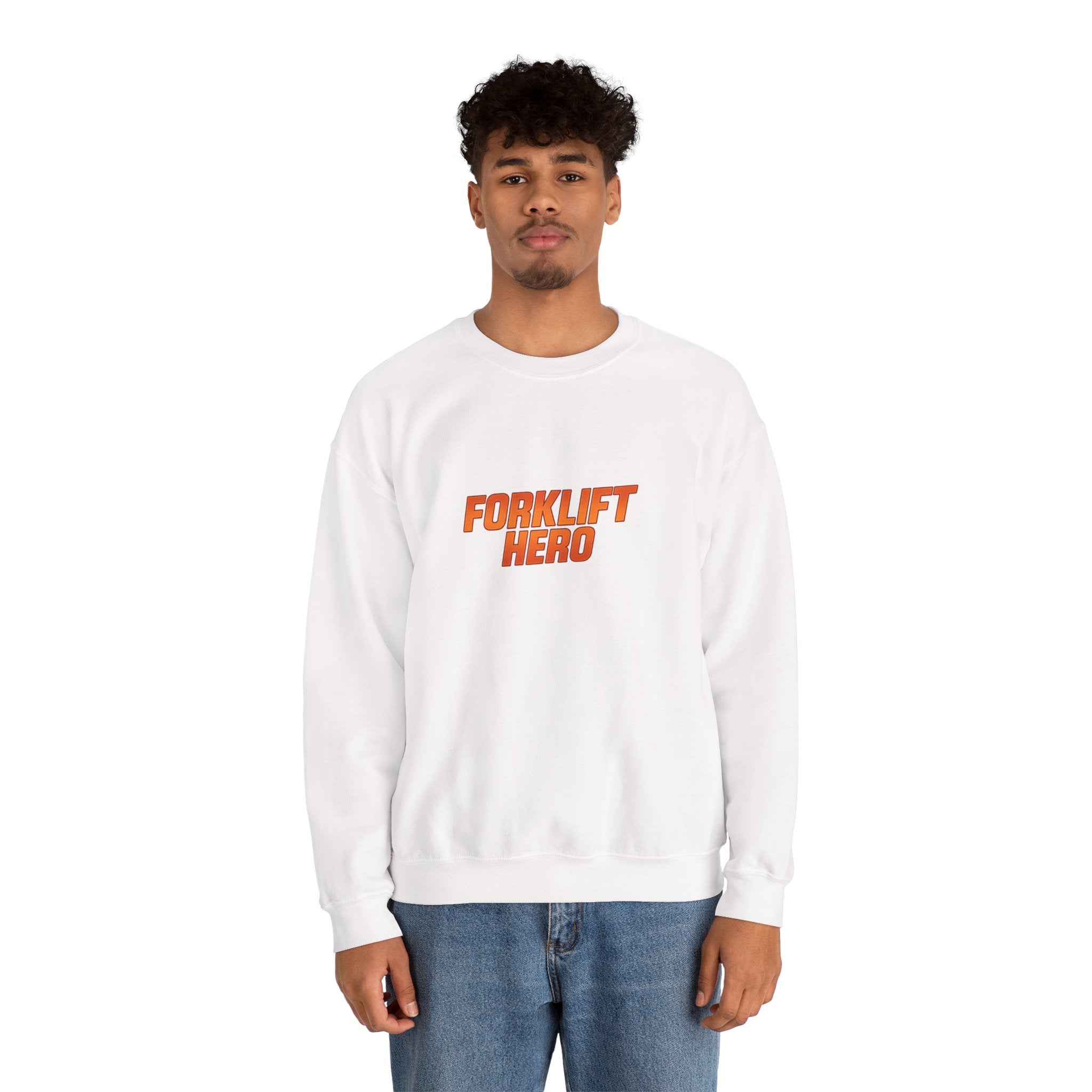 Crewneck Sweatshirt - "Forklift Hero" Graphic Crewneck for Warehouse Workers & Forklift Operators