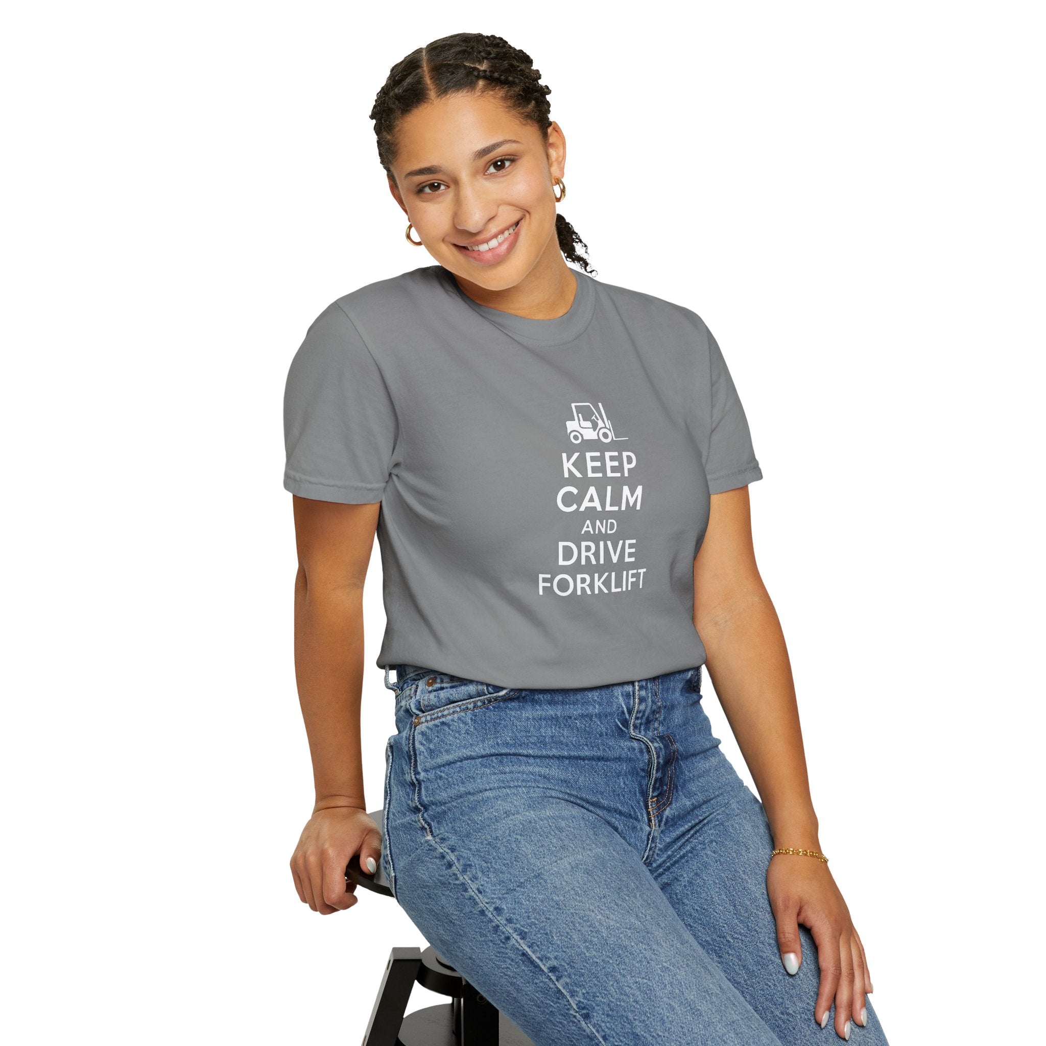 Keep Calm and Drive Forklift T-Shirt — Forklift Driver Work Tee