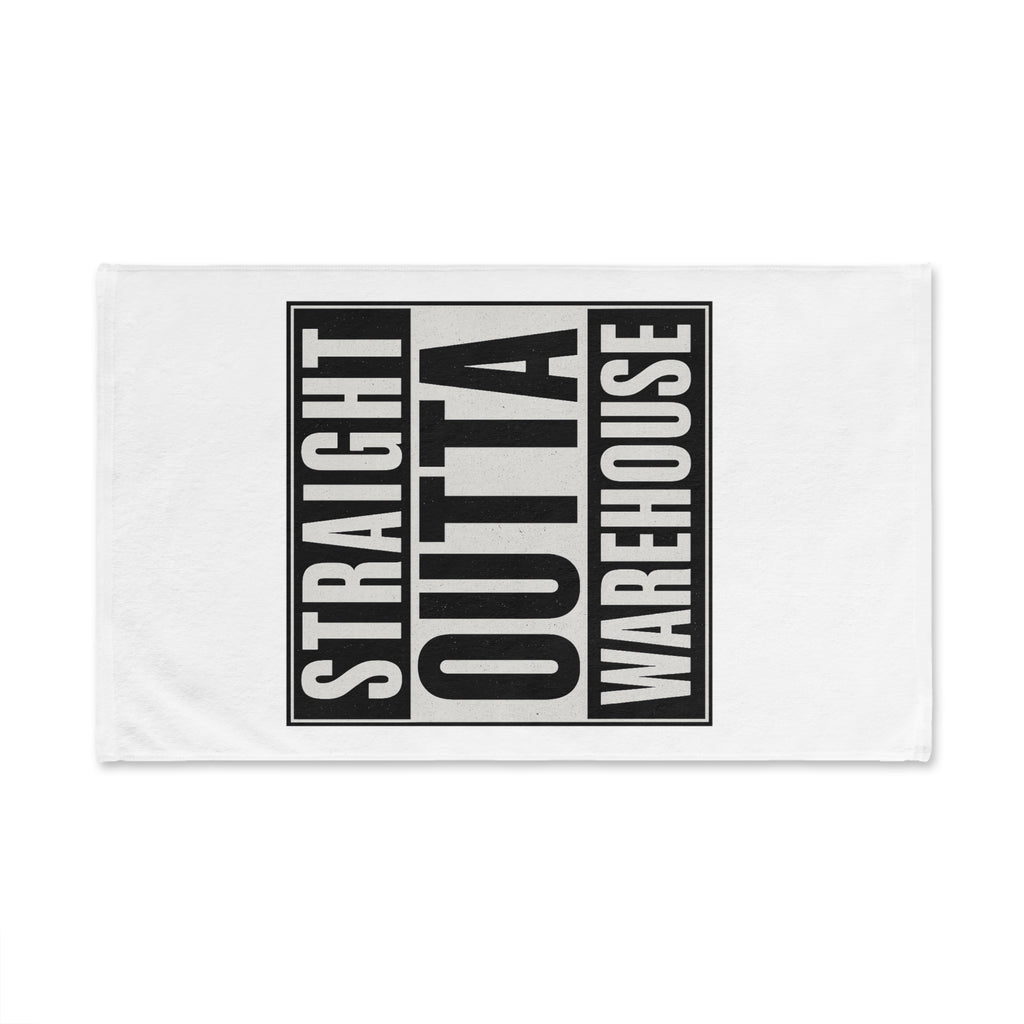 Straight Outta Warehouse Hand Towel — Funny Industrial Work Crew Gift