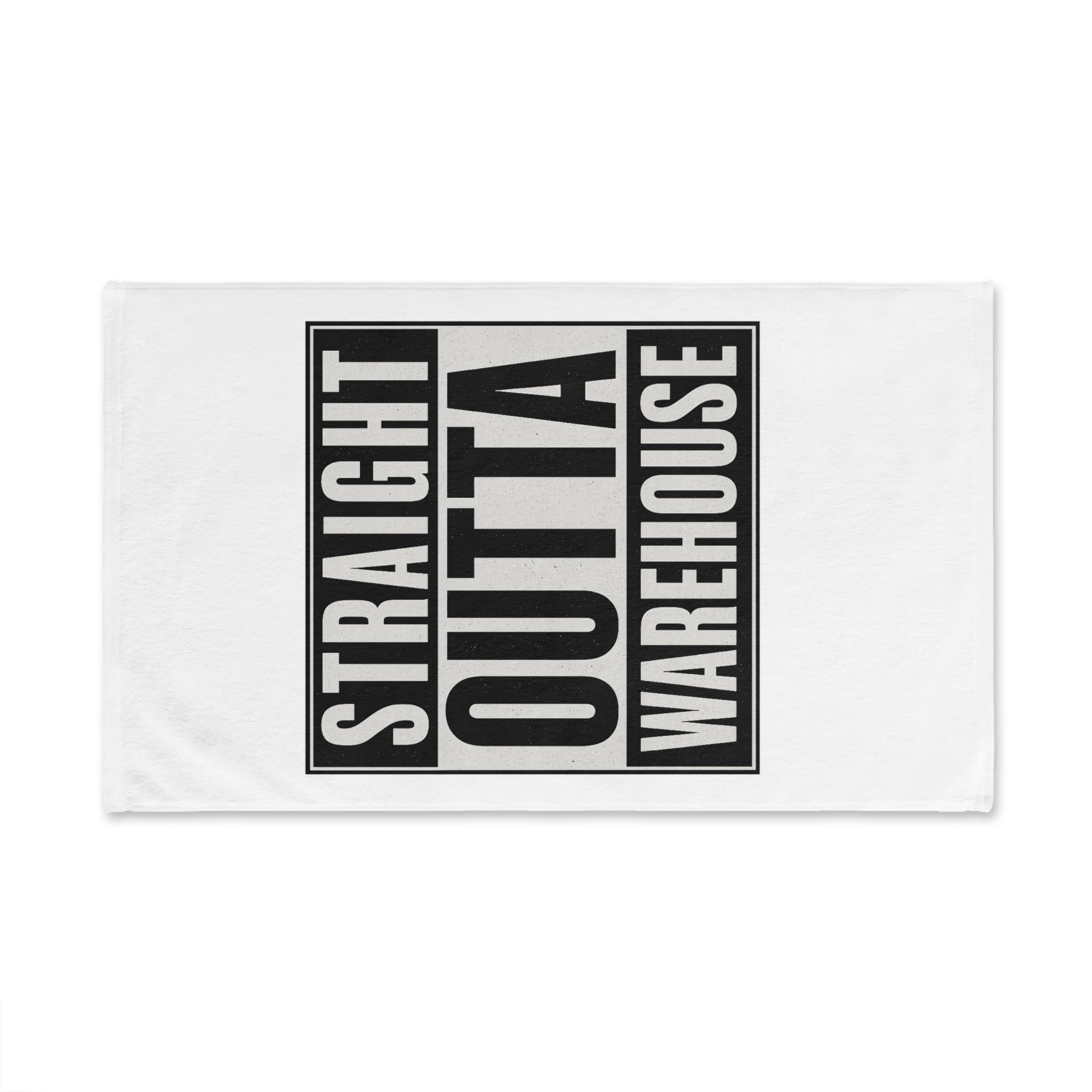 Straight Outta Warehouse Hand Towel — Funny Industrial Work Crew Gift