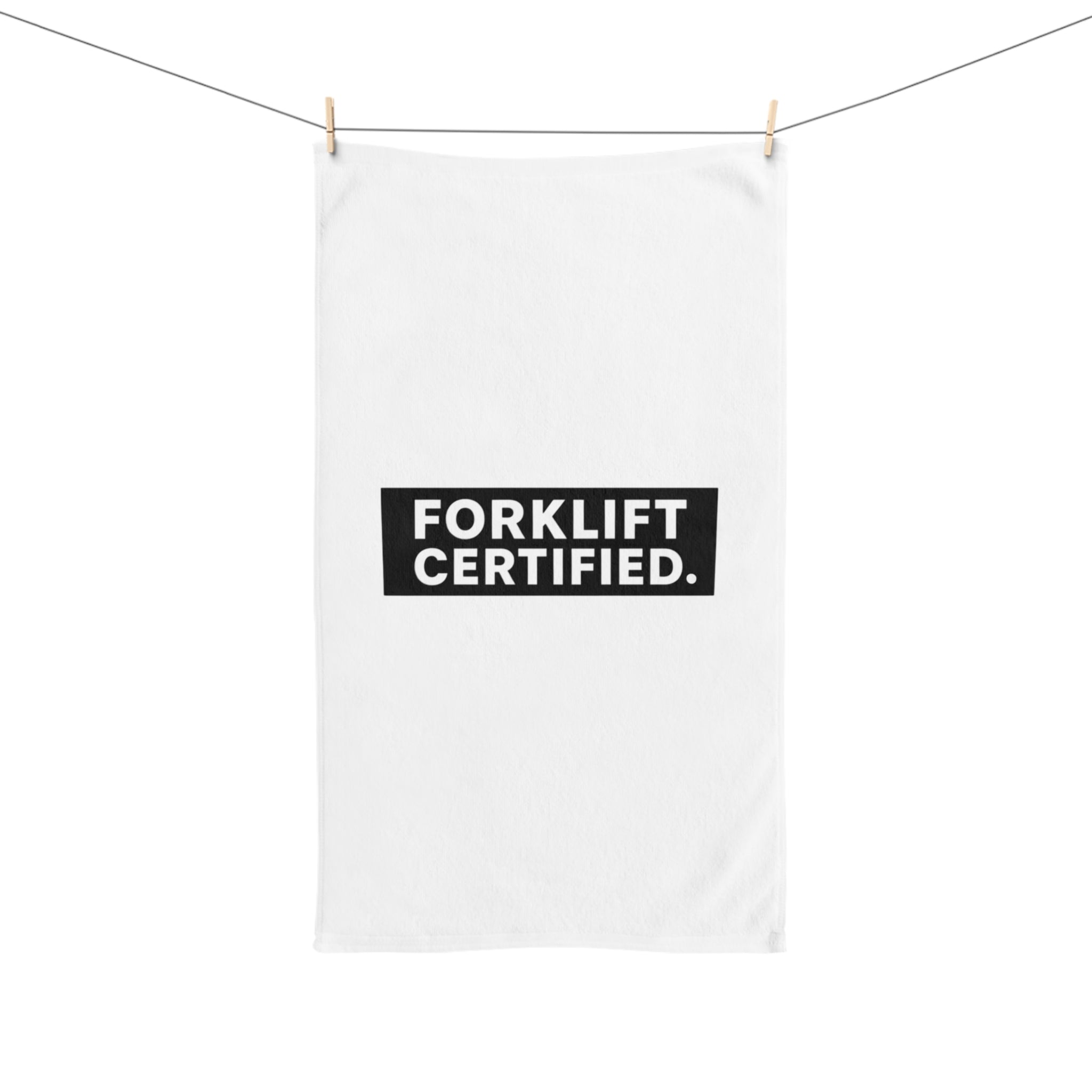 Forklift Certified Hand Towel — Industrial Worker Gift, Garage or Workshop Towel