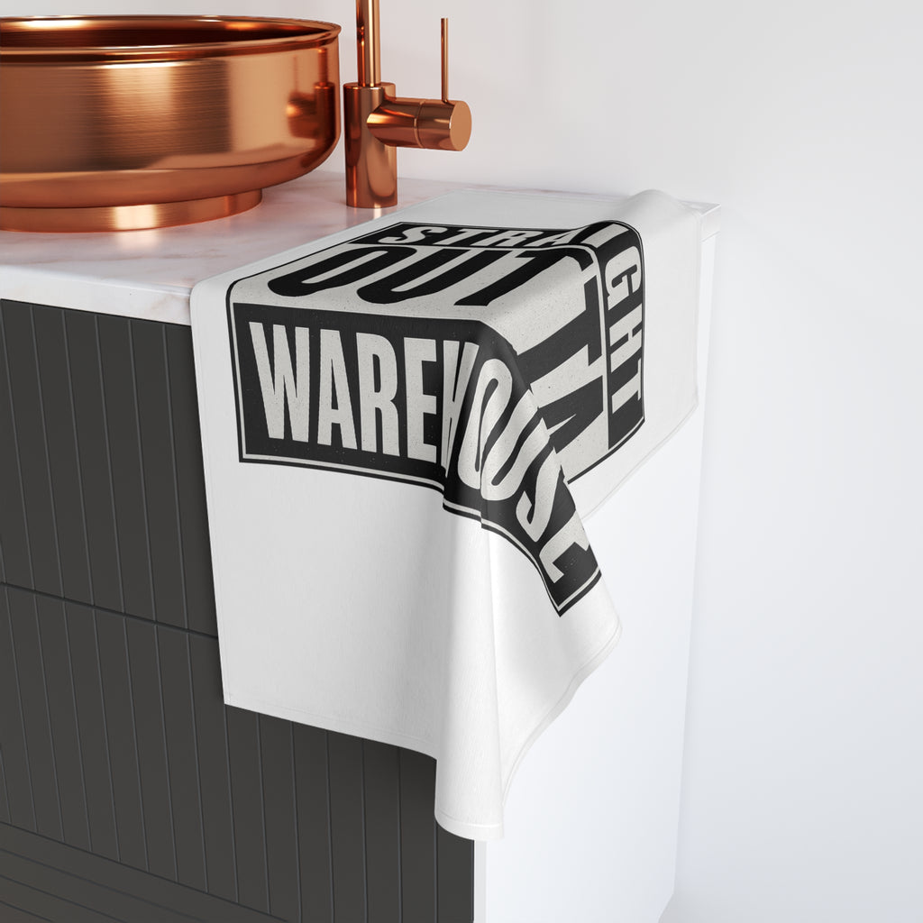 Straight Outta Warehouse Hand Towel — Funny Industrial Work Crew Gift