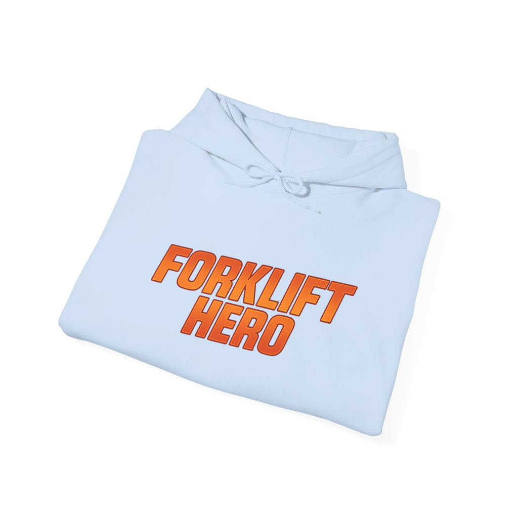 Forklift Hero Hoodie — Retro Orange Workwear Pullover for Warehouse Workers & Drivers