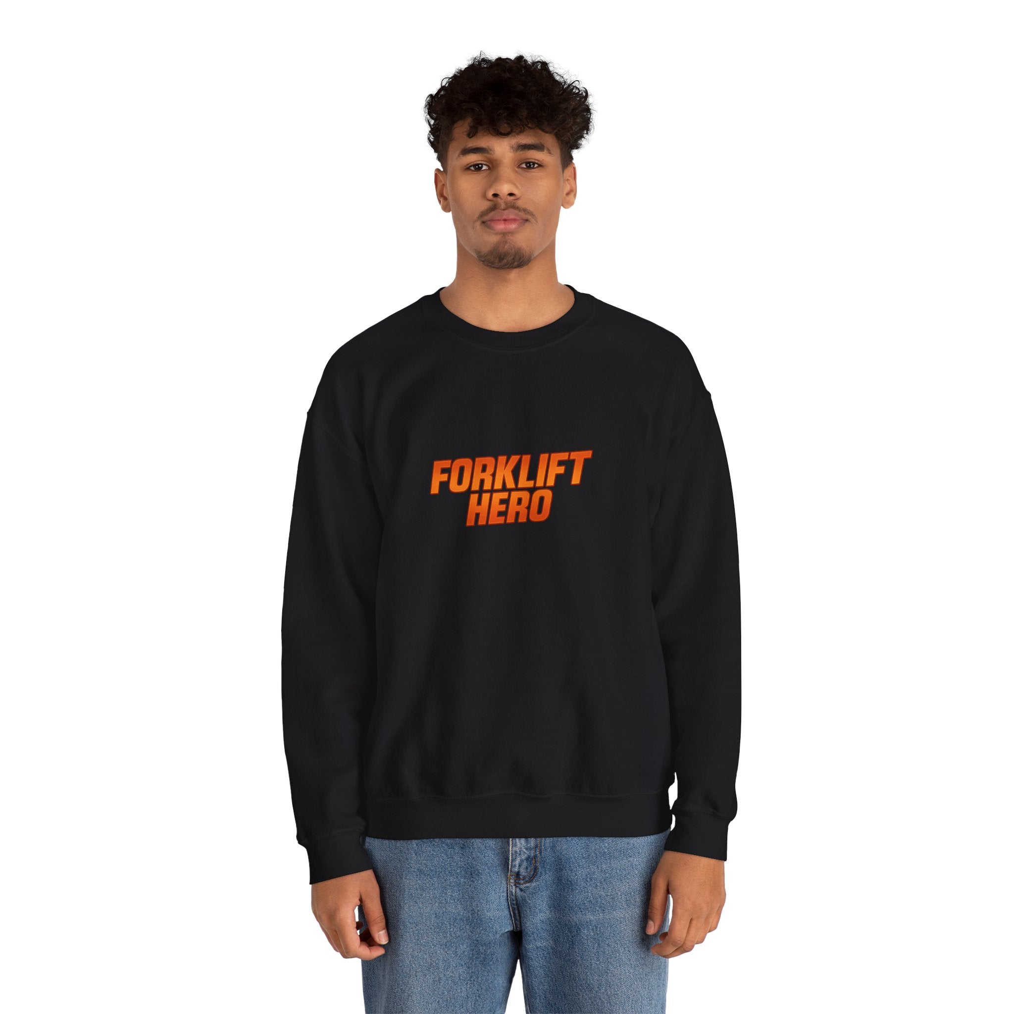 Crewneck Sweatshirt - "Forklift Hero" Graphic Crewneck for Warehouse Workers & Forklift Operators