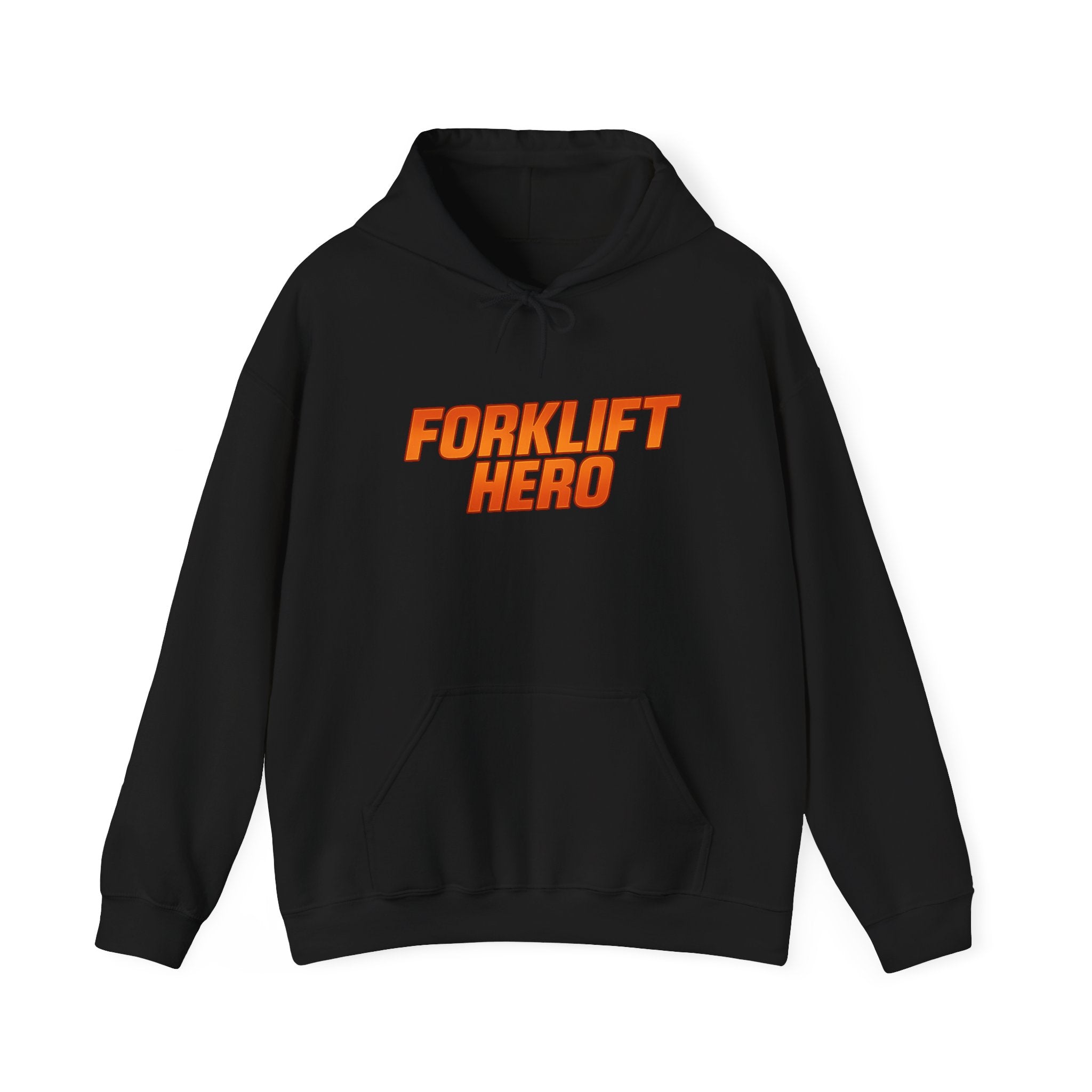 Forklift Hero Hoodie — Retro Orange Workwear Pullover for Warehouse Workers & Drivers